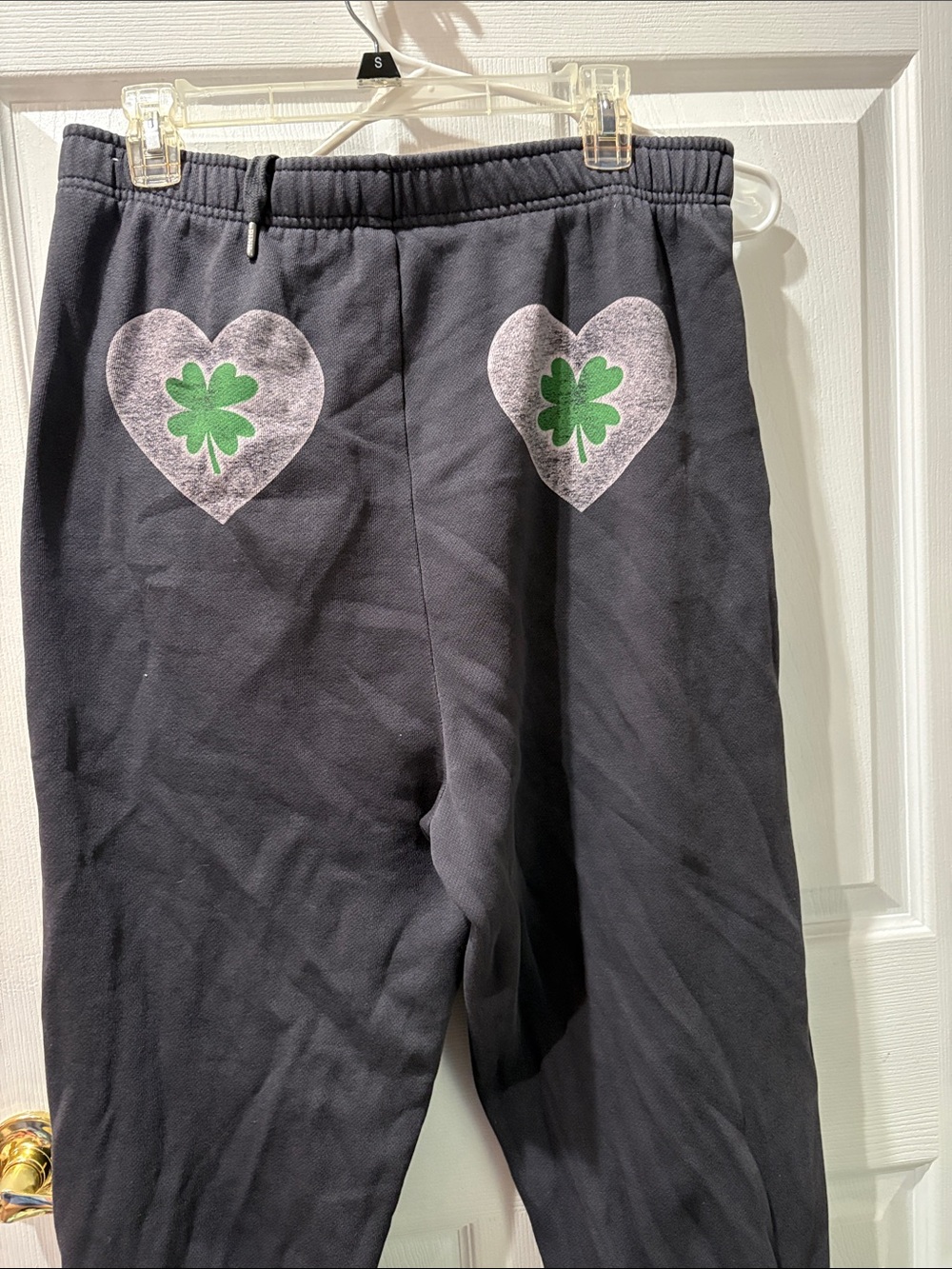 Victoria secret pink charcoal shamrock fleece joggers